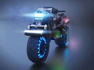 Sci-Fi Motorcycle 3D Model