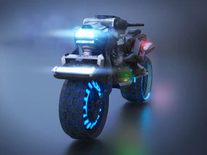 Sci-Fi Motorcycle 3D Model