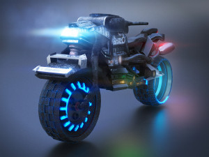 Sci-Fi Motorcycle 3D Model