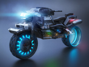 Sci-Fi Motorcycle 3D Model