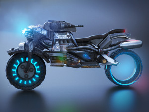 Sci-Fi Motorcycle 3D Model