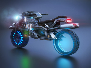 Sci-Fi Motorcycle 3D Model