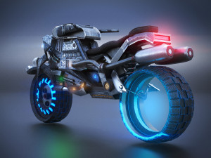 Sci-Fi Motorcycle 3D Model