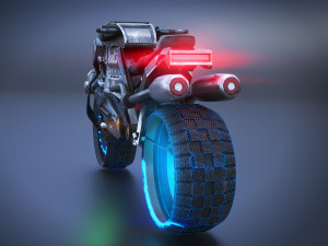 Sci-Fi Motorcycle 3D Model