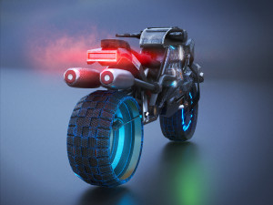 Sci-Fi Motorcycle 3D Model