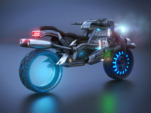Sci-Fi Motorcycle 3D Model