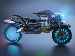 Sci-Fi Motorcycle 3D Model