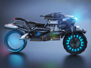 Sci-Fi Motorcycle 3D Model