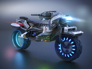 Sci-Fi Motorcycle 3D Model