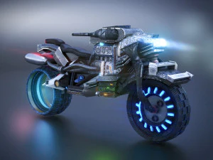 Sci-Fi Motorcycle 3D Model