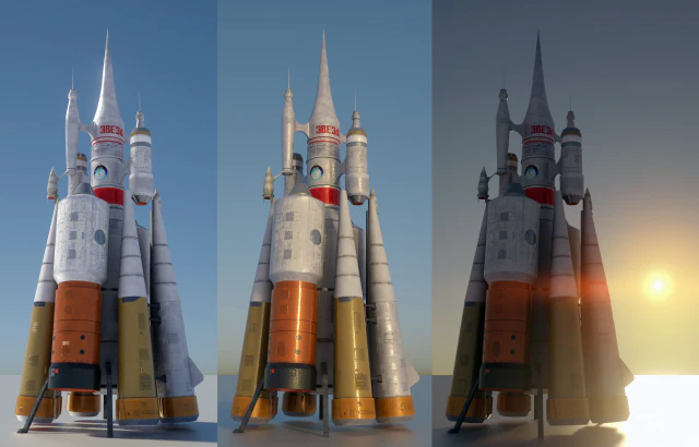 Космічна ракета 3D Модель .c4d .max .obj .3ds .fbx .stl .blend 