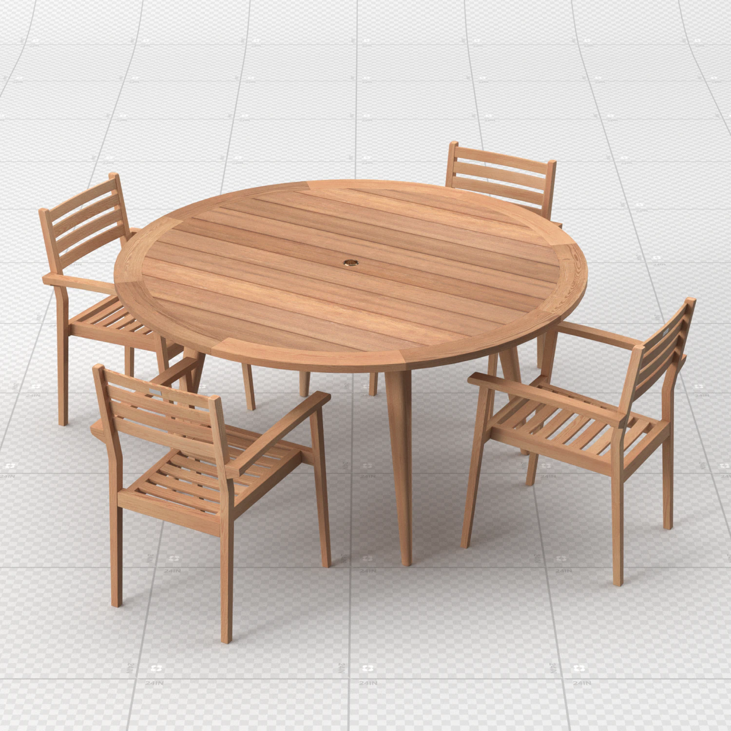 Dining Room Set - Table and Chairs 3D Model .c4d .max .obj .3ds .fbx .stl .blend 