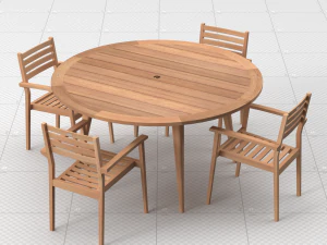 Dining Room Set - Table and Chairs 3D Model
