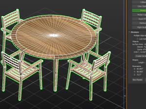 Dining Room Set - Table and Chairs 3D Model