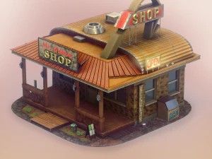 Roadside Store USA game-ready 3D Model