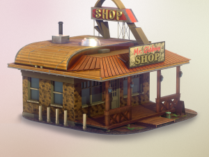 Roadside Store USA game-ready Modello 3D