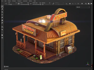 Roadside Store USA game-ready 3D Model