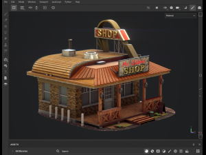 Roadside Store USA game-ready Modello 3D