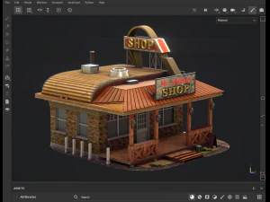 Roadside Store USA game-ready 3D Model