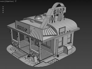 Roadside Store USA game-ready Modello 3D