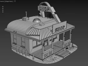 Roadside Store USA game-ready 3D Model