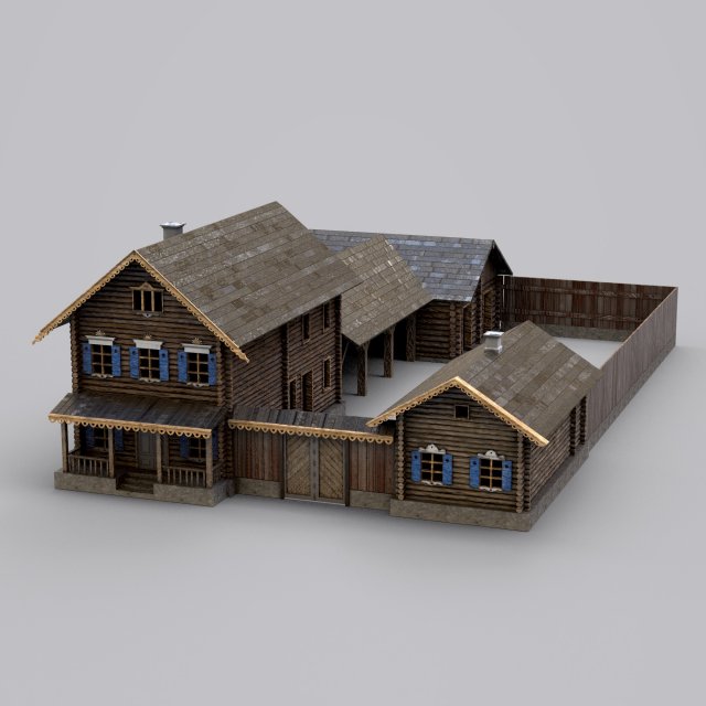 Slavic hut 3D 模型 .c4d .max .obj .3ds .fbx .stl .blend 