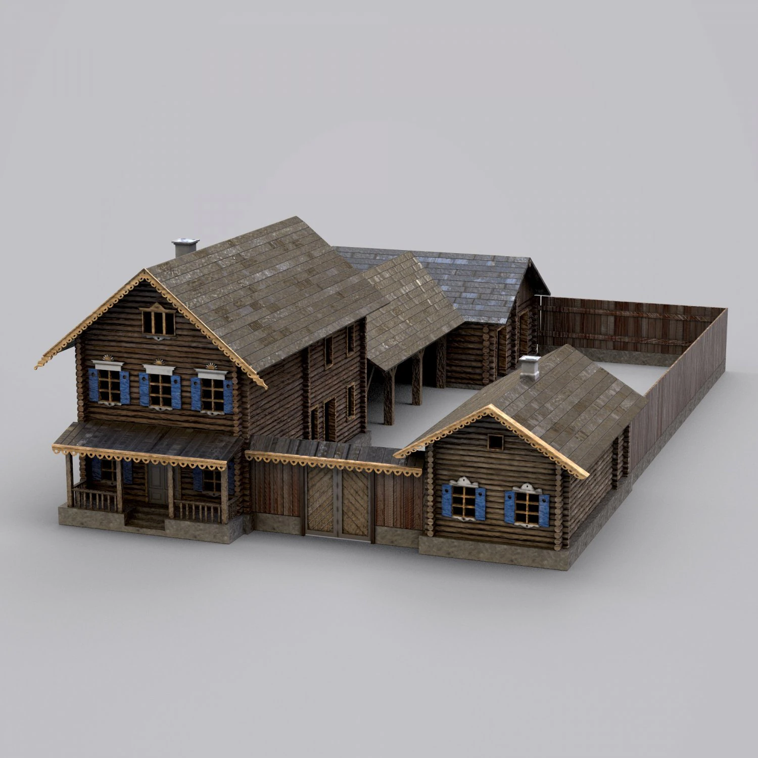 Slavic hut 3D Model .c4d .max .obj .3ds .fbx .stl .blend 