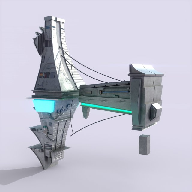 Halo Building game-ready Modelo 3D .c4d .max .obj .3ds .fbx .stl .blend 