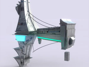 Halo Building pronto para jogo Modelo 3D