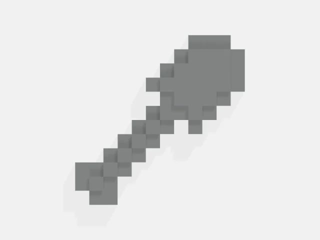 Minecraft Shovel 3D Print Model .c4d .max .obj .3ds .fbx .stl .blend 