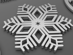 Snow Flake Coaster Set 6 Pieces 3D Baskı Modeli