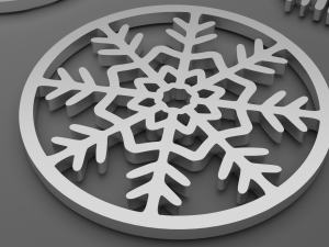 Snow Flake Coaster Set 6 Pieces 3D Baskı Modeli