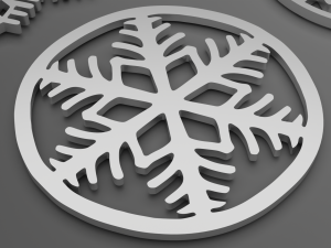 Snow Flake Coaster Set 6 Pieces 3D Baskı Modeli