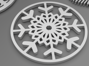 Snow Flake Coaster Set 6 Pieces 3D Baskı Modeli