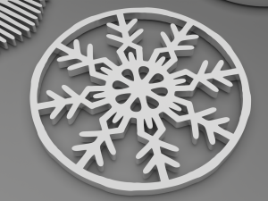 Snow Flake Coaster Set 6 Pieces 3D Baskı Modeli