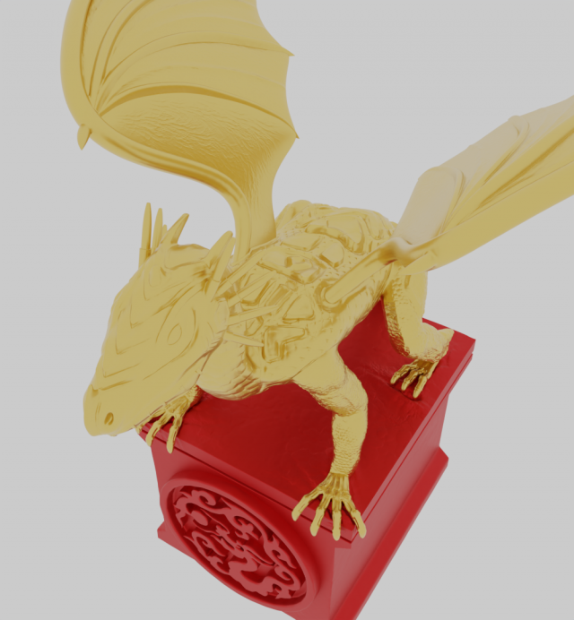 Mecha Dragon Statue 3D 打印模型 .c4d .max .obj .3ds .fbx .stl .blend 