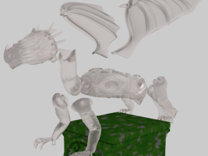 Mecha Dragon Statue 3D 打印模型