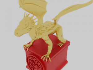 Mecha Dragon Statue 3D 打印模型