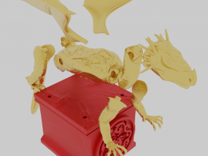Mecha Dragon Statue 3D 打印模型