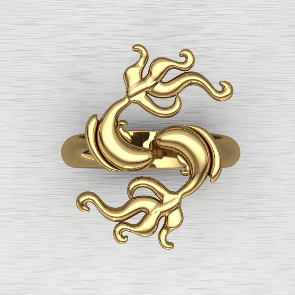 Fish ring 3D Print Model .c4d .max .obj .3ds .fbx .stl .blend 