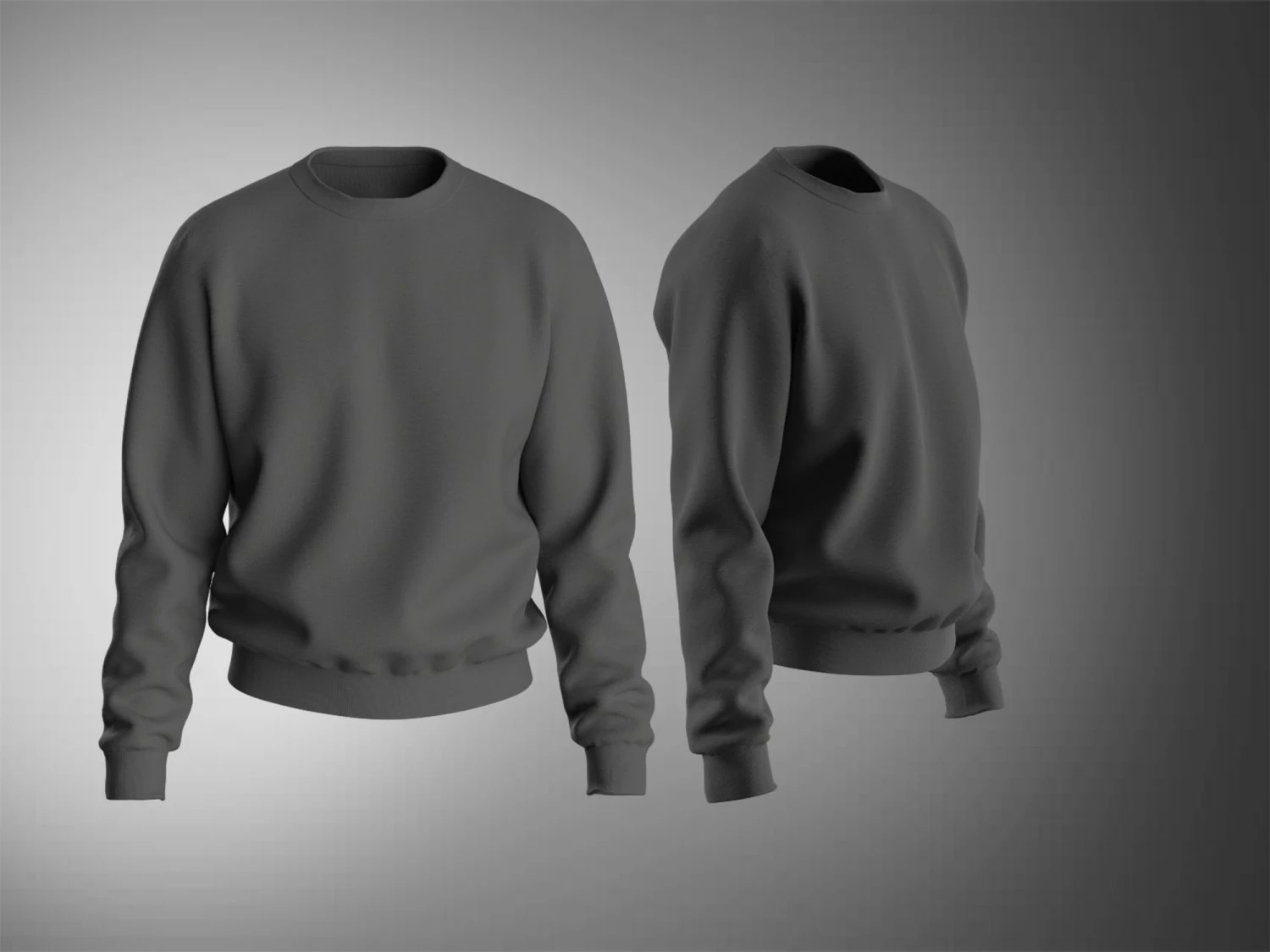 Crewneck sweat 3D Model .c4d .max .obj .3ds .fbx .stl .blend 