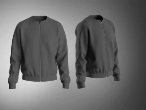 Sweat zipp&eacute; &agrave; col rond Modèle 3D