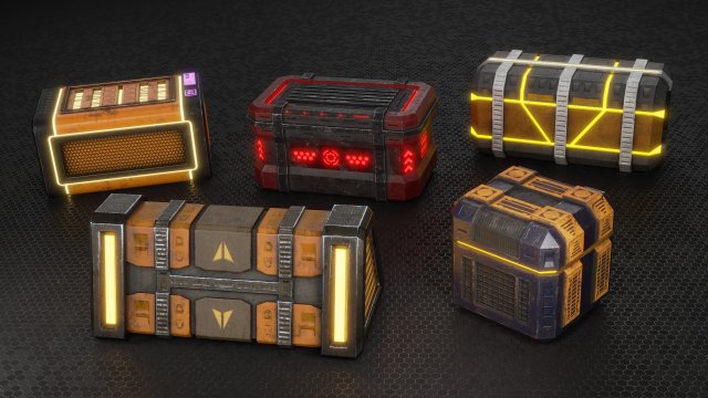 SCI-FI Box Collection 3D Model .c4d .max .obj .3ds .fbx .stl .blend 