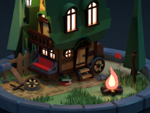 Old house on wheels Modelo 3D