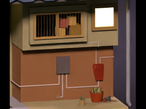 Japanese suburban townhouse Modelo 3D
