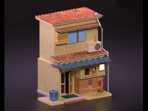 Japanese suburban townhouse Modelo 3D