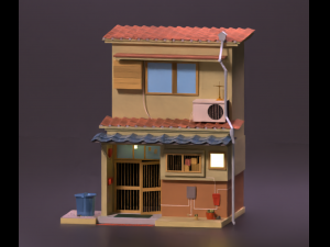 Japanese suburban townhouse Modelo 3D