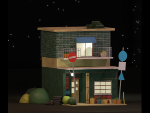 Japanese driving school 3D Model