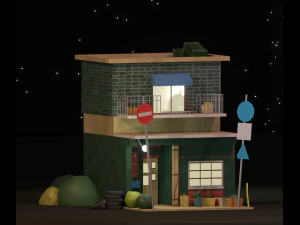 Japanese driving school 3D Model