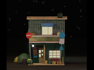 Japanese driving school 3D Model